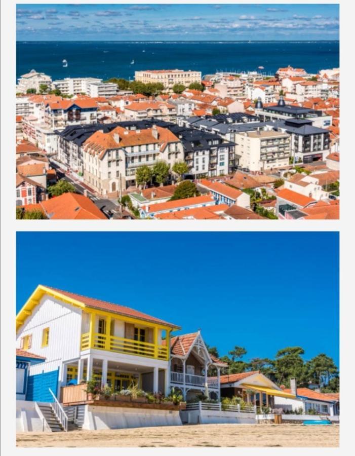 Appartement Vue Sur Baie Et Ocean, 100 M De La Plage Et Du Centre Par Chemin Prive Arcachon Bagian luar foto